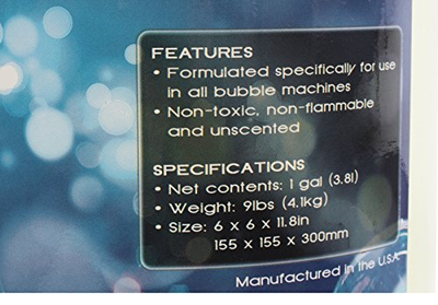 Chauvet High-Performance Non-Staining Unscented Bubble Fluid, 1-Gallon | BJU