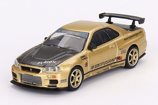 1/64 Nissan Skyline GT-R R34 Top Secret Gold (Right Handle