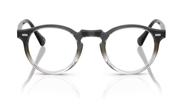 Pre-owned Oliver Peoples 0ov5186 Gregory Peck 1751 Military/crystal Gradient Eyeglasses In Clear