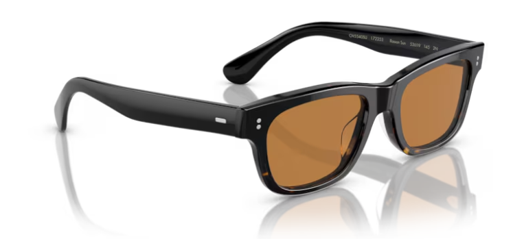 Pre-owned Oliver Peoples Rosson Sun Ov5540su 172253 Black/cognac Gradient Men's Sunglasses In Brown