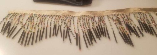 Vintage Victorian Glass Beads ~ Old Trim ~ Multi Seed Beads Glass Black Bugle NR