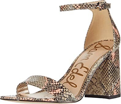 

SAM EDELMAN Женские коричневые кожаные сандалии Daniella со змеиным принтом на блочном каблуке 9,5 м, Коричневый, G2191LJ