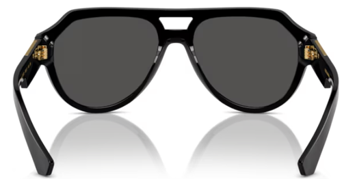 Pre-owned Dolce & Gabbana Dg4466 501/87 Sunglasses Men's Black/dark Grey Square Shape 56mm In Gray