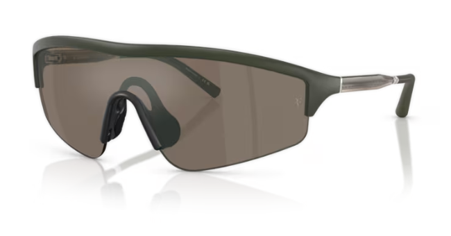 Pre-owned Oliver Peoples 0ov5560s R-7 70067i Semi Matte Green Sierra Men's Sunglasses In Sierra Flash Mirror