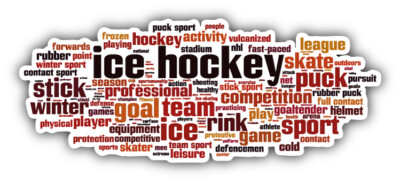 Ice Hockey Word Cloud Car Bumper Sticker Decal