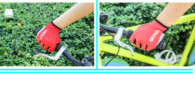 QEPAE Halbfinger Fahrrad Handschuhe Sport Fitness SBR Polster S-XL Rot