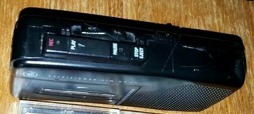 GE General Electric Microcassette Recorder 3-5371 Hi Lo Mic Sensitivity w/Tape