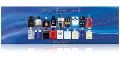Holiday 18-Pc. Fragrance Sampler Gift Set for Him Cologne SAMPLE SIZE SPRAYS