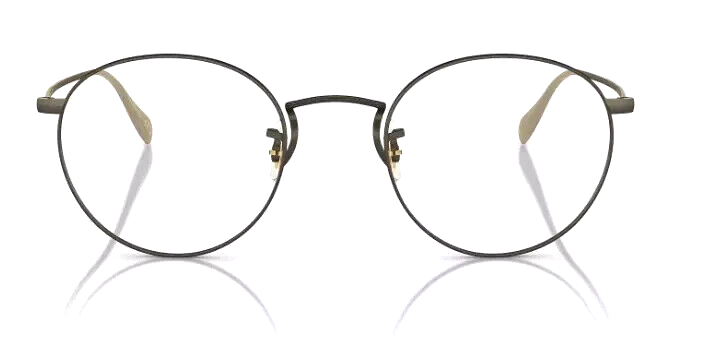 Pre-owned Oliver Peoples Coleridge Ov1186 5318 47 Antique Brown Round Men's Eyeglasses In Clear