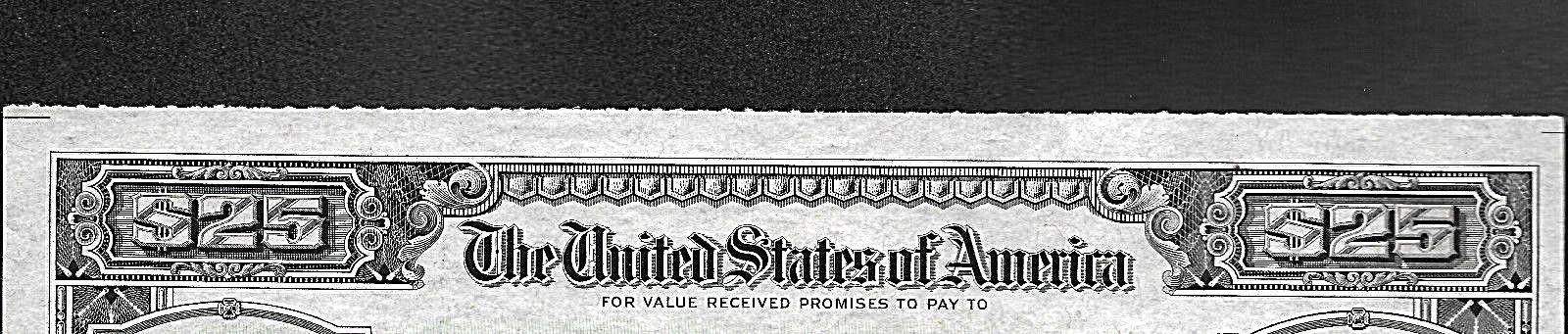 U S DEFENSE Savings Bond WWII Series E Schwan # 221a.TOP PERFS $25.00 Q3247365E