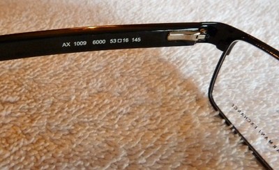 Armani Exchange Eyeglasses AX1009 6000, 53/16 w/Case, Black Frame