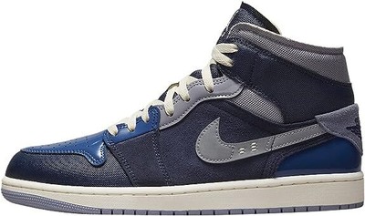 Мужские кроссовки Jordan 1 Mid SE Craft Obsidian/Белый-Французский синий (DR8868 400)