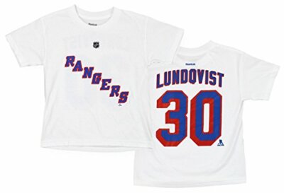 Футболка Reebok NHL Youth New York Rangers ХЕНРИК ЛУНДКВИСТ №30 с графикой игрока