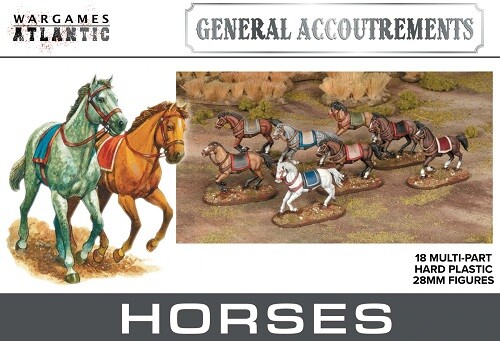 Набор коробок Wargame Atlantic Fantasy Horses 28 мм - 18 лошадей