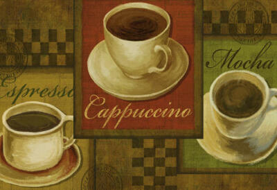 PRINTED KITCHEN RUG (nonskid back) (appr. 18'' x 30'') 3 COFFEE TYPES by Natco