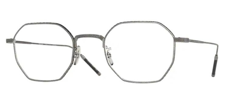 Pre-owned Oliver Peoples 0ov 1299t Tk-5 5076 Pewter Titanium Blue/block Unisex Eyeglasses In Clear