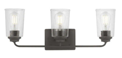 Hampton Bay Evangeline 23 in. 3-Light Modern Bronze Bathroom Vanity Light