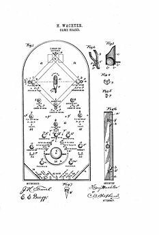 United States Patent Office Wachters Baseball Bagatelle 1890's Art Print