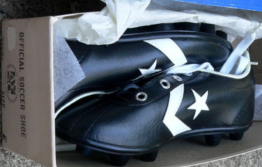 Vtg Converse Cleats Box Black Star 2 Boys Vinyl 80s AYSO Official Soccer Shoes