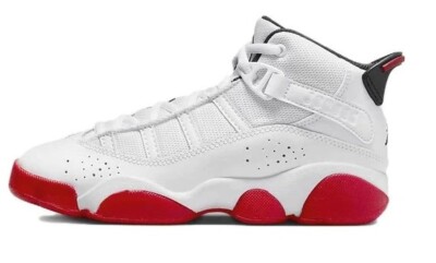 Little Kids Jordan 6 колец Белый/Университетский Красно-черный (323432 160)