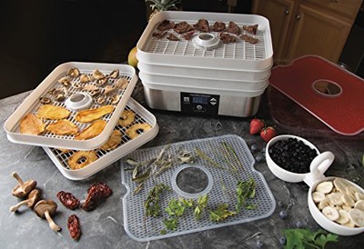 Hamilton Beach - 5-Tray Food Dehydrator - Silver/White