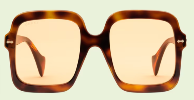 Pre-owned Gucci 706699 Square Frame Sunglasses Withdark Yellow Lens