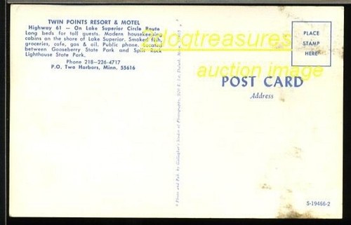 TWO HARBORS MN TWIN POINTS RESORT & MOTEL HIWAY 61 BEV minnesota Lake County