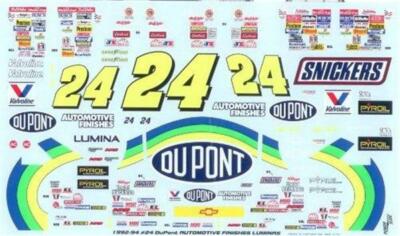 Powerslide #24 DuPont 1992-93 Nascar 1/24 decal Jeff Gordon