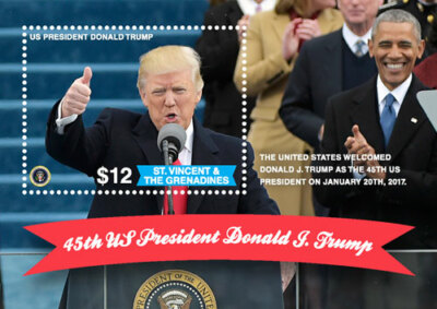 St. Vincent 2017 - President Trump Inauguration, Obama - Souvenir Sheet - MNH