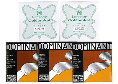 Violin 4/4 string set (E: Gold Bra Cut ADG Dominant) (E -line 0.27 Ball