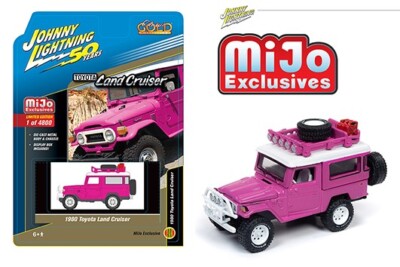 Johnny Lightning 1/64 1980 Toyota Land Cruiser Off Road 4x4 Hot Pink JLCP7208