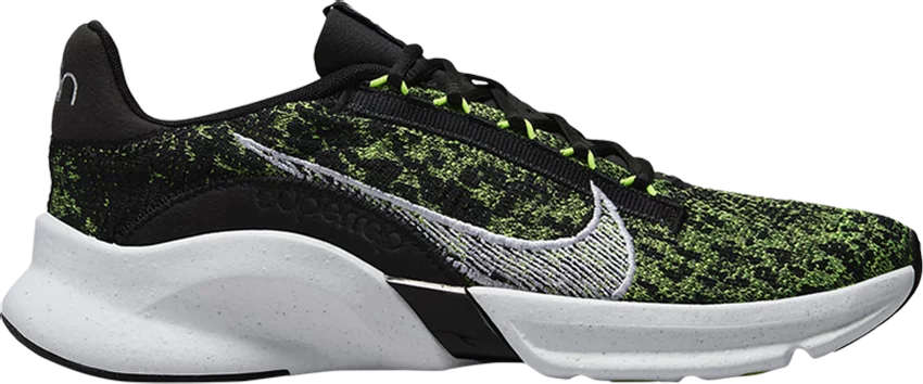 

Мужские кроссовки Nike SuperRep Go 3 Flyknit Next Nature Black Volt Green DH3394-017 10,5, Черный, Nike SuperRep Go