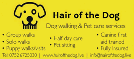 Dog walking and pet sitting services