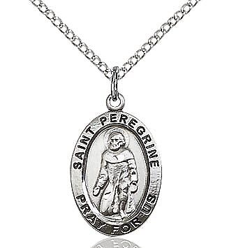 St. Peregrine sterling silver with 18" sterling silver chain