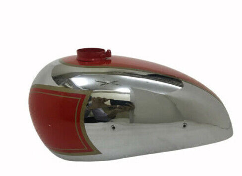For Panther M100 600cc Red Painted Chrome Gas Fuel Petrol Gas Tank 1947-1953 