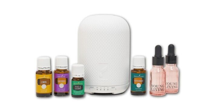 Young Living Essential Oils Starter Bundle Haven Ceramic Diffuser New