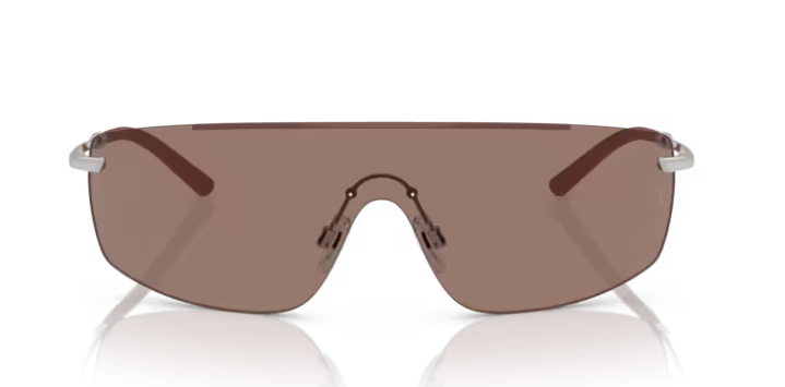 Pre-owned Oliver Peoples 0ov1344s R-5 503653 Brick-silver/sierra Shield Men's Sunglasses In Brown