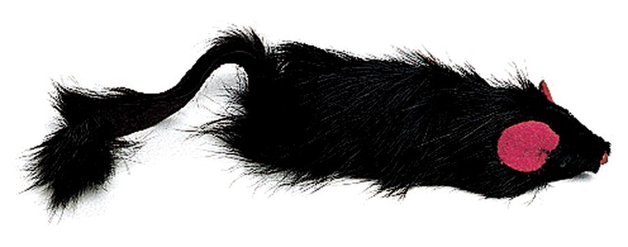 Spot Shaggy Plush Ferret Rattle & Catnip Cat Toy Black, 11 in, LG