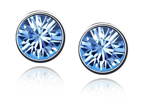 Turquoise Rose Bleu Violet Clair Vert Rond Petit Cristal Clou Boucles Mixte E344