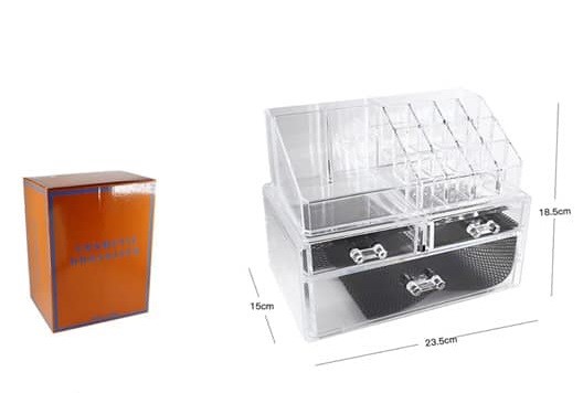 Organizer Trasparente 3 Cassetti Per Gioielli Trucchi Cosmetici Makeup 10256 dfh