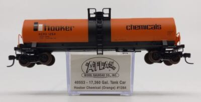 Atlas 40553 N Scale Hooker Chemical 17,360 Gallon Tank Car #1264 LN/Box