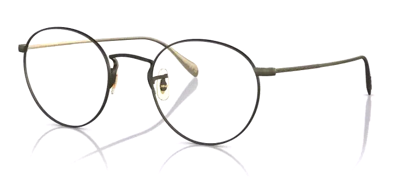 Pre-owned Oliver Peoples Coleridge Ov1186 5318 47 Antique Brown Round Men's Eyeglasses In Clear