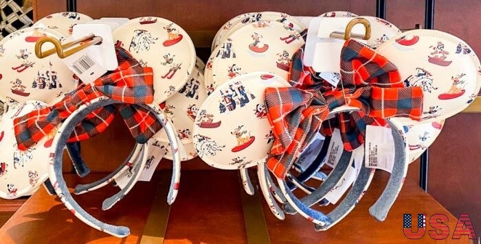 US Disney Parks Holiday Lodge Snow Mickey Christmas Minnie Mouse Ears Headband