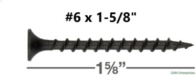 Phillips Bugle Head ( 3/4'' -  6'' ) phosphate Black Coarse Drywall / Wood Screws