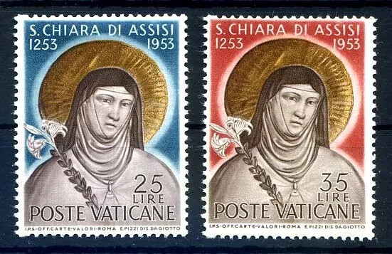 Vaticano 1953 -  Santa Chiara Di Assisi  Serie Nuova * Mh