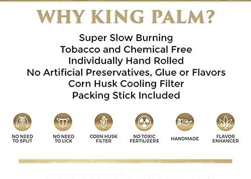 King Palm | King Size | Organic Prerolled Palm Leafs | 2 Packs, 4 Rolls