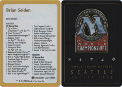 MTG 1998 Brian Selden チャンピオンデッキ　新品未開封 Decklist - Brian Selden - 1998 ~ Near Mint World