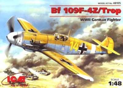 Icm Messerschmitt Bf 109F-4Z/ Trop WWII German Fighter 1:48 Kit Art 48105
