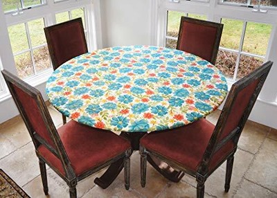 S For The Home Deluxe Elastic Edged Flannel Backed Vinyl Fitted Table Co...