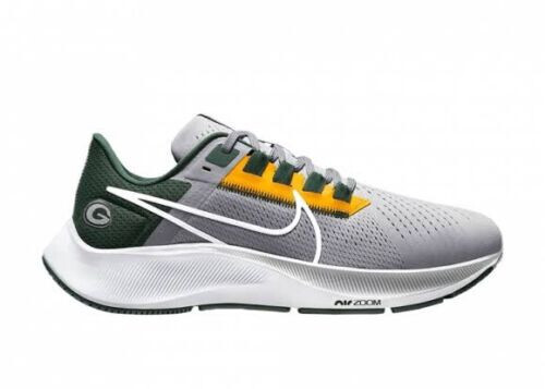 Мужские кроссовки Nike Air Zoom Pegasus 38 Green Bay Packers серо-зеленые DJ0844-001 размер 11,5